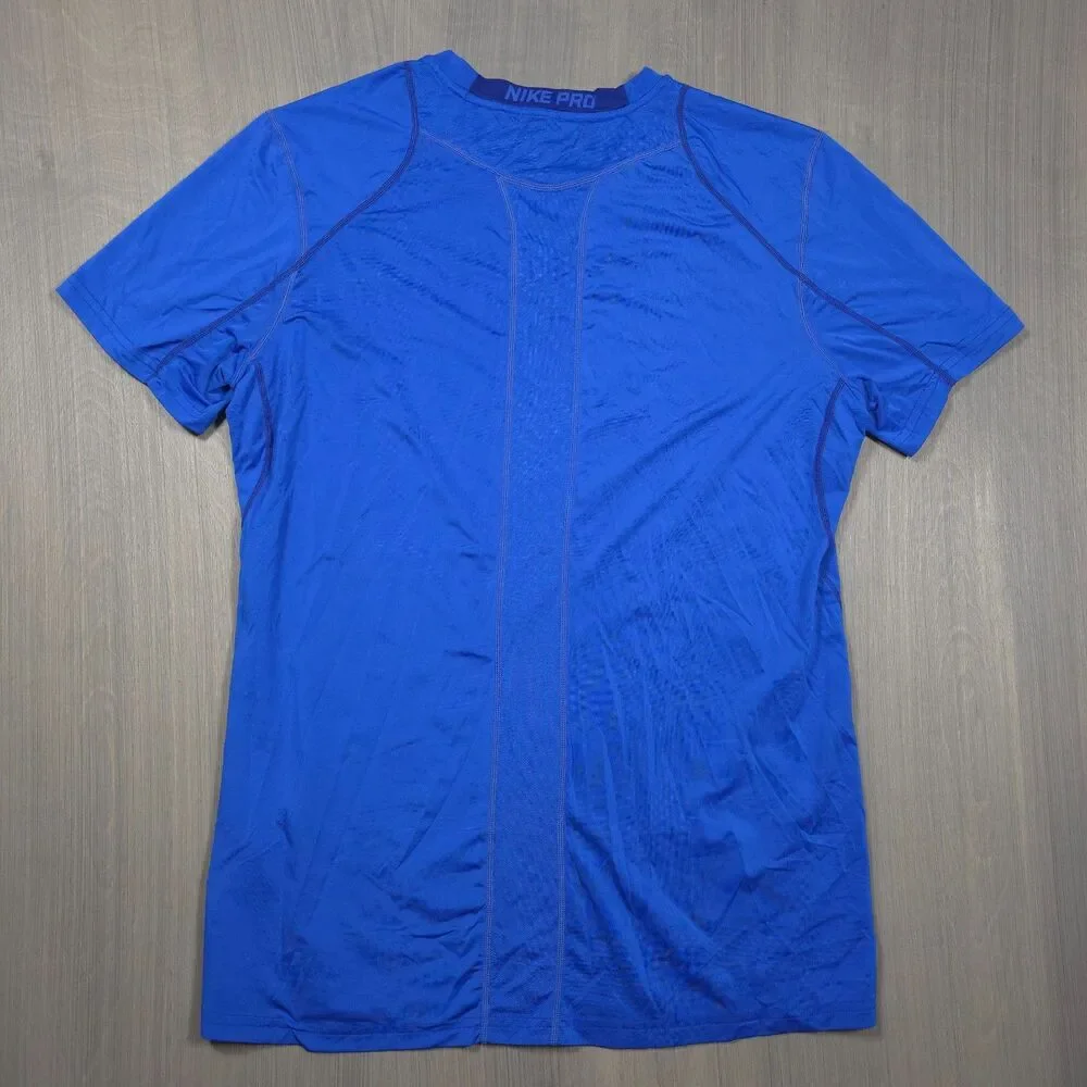 Nike Pro Dri FIT Royal Blue Short Sleeve Men's Shirt Size Large